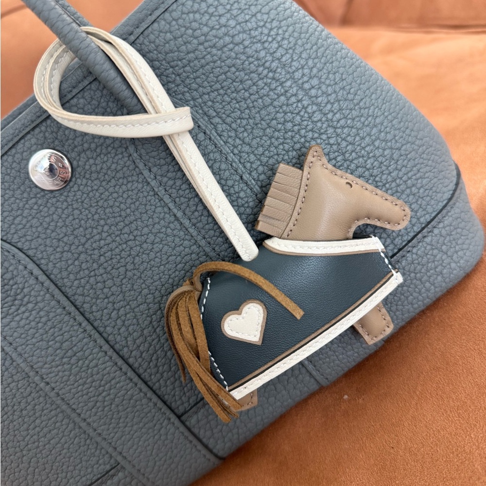Hermes Gray Tan Rodeo Charm